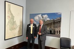 Sen. Jim Risch, Idaho with Rich Kearsley, Col USAF Ret, Southeast Idaho chapter, April Vogel, Admiral Foggo